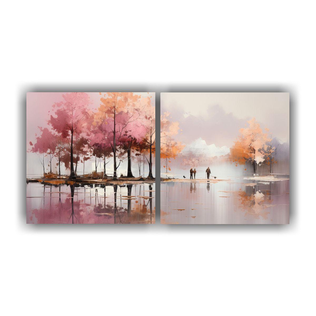 Pinturas Abstractas De árboles En Plata Y Oro, 60x30 Cm-0