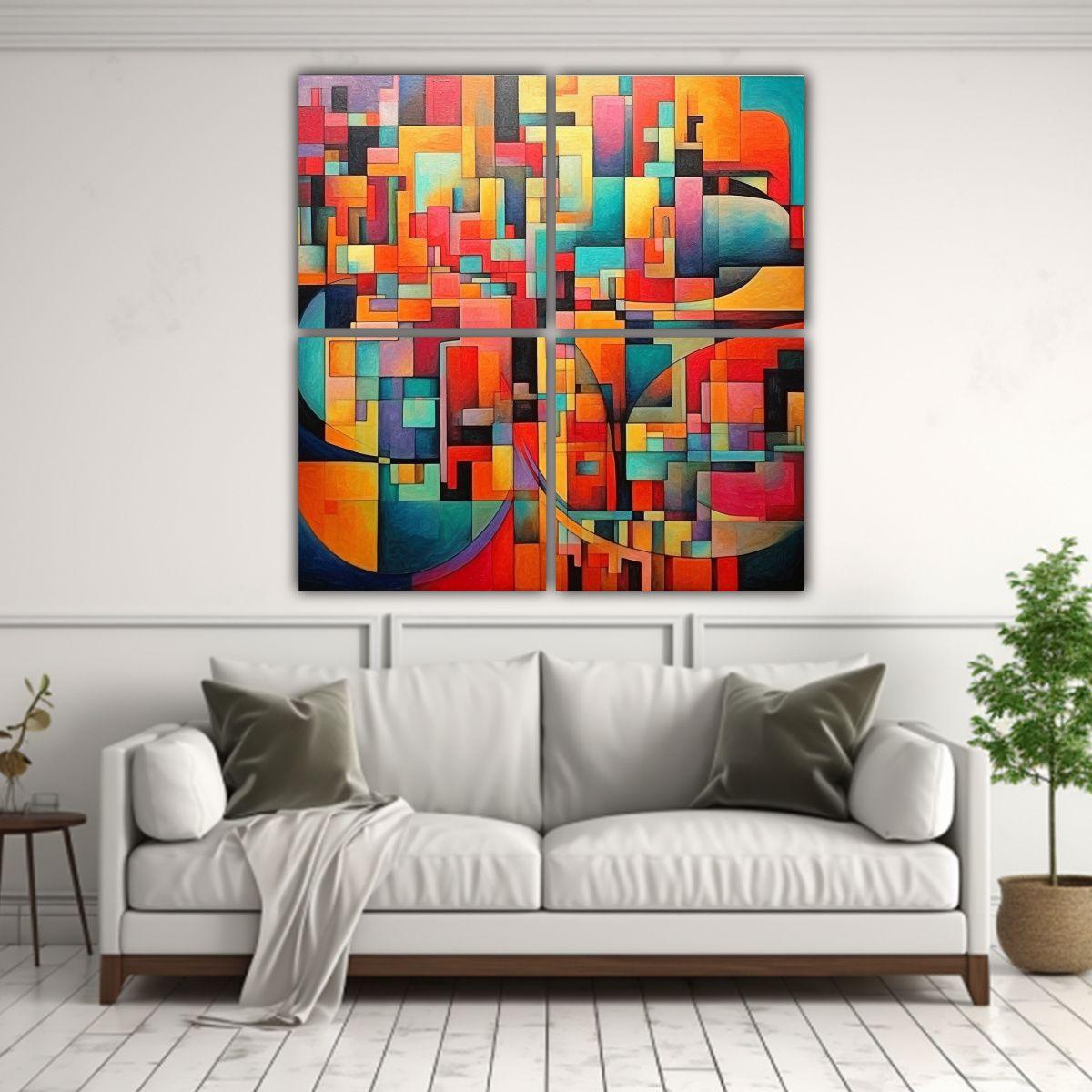 Pintura Abstracta Clásica Cuatro Artes Hangzhou 60x60 Cm-2