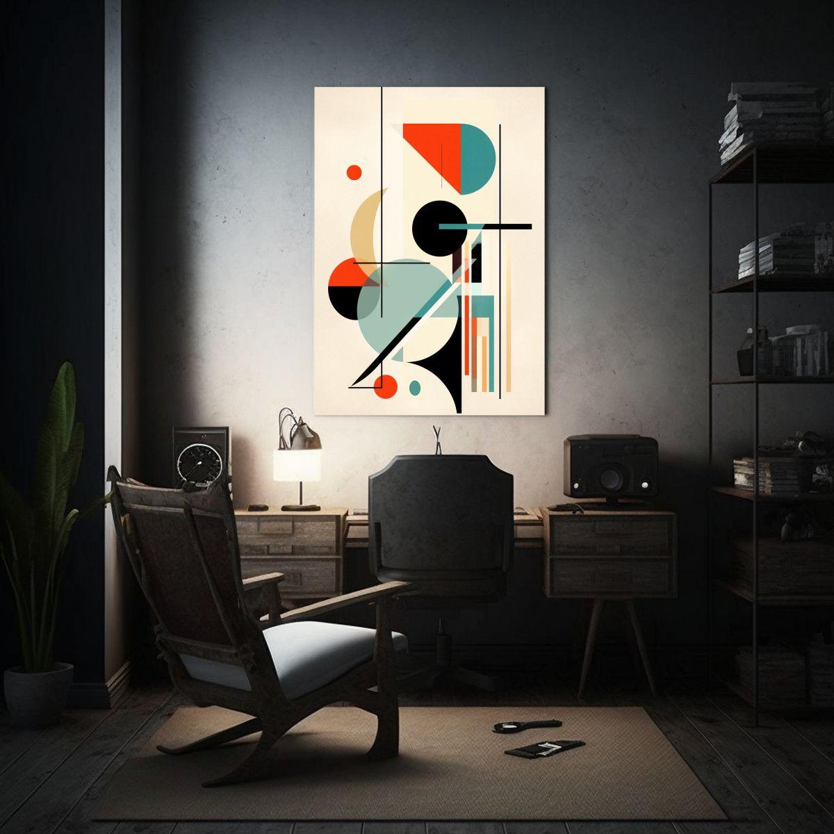 Cuadro Abstracto Multicolor Con Formas 50x65cm-2