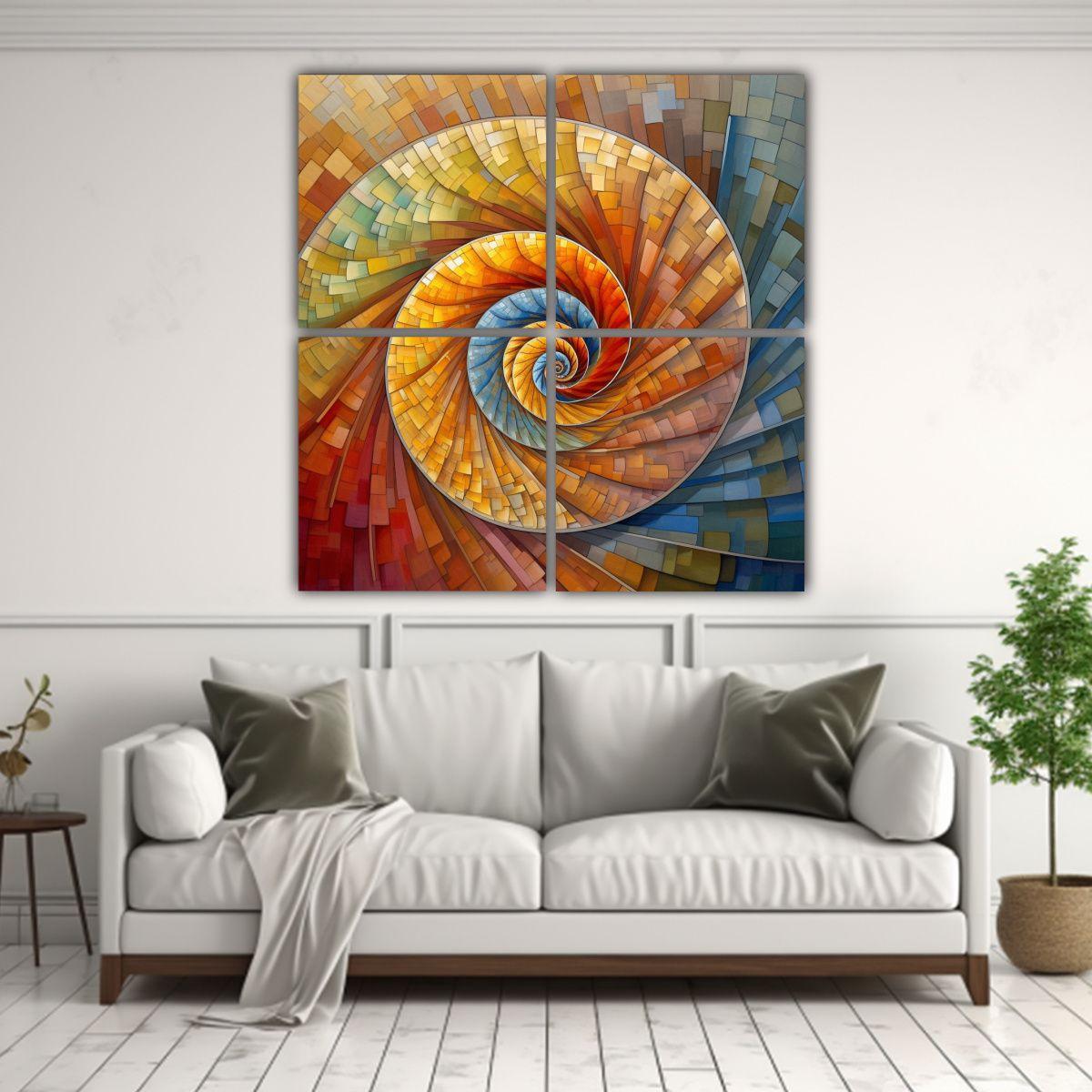 Cuadros Cuadro Elegante Arte Fibonacci 100x100 Cm-2