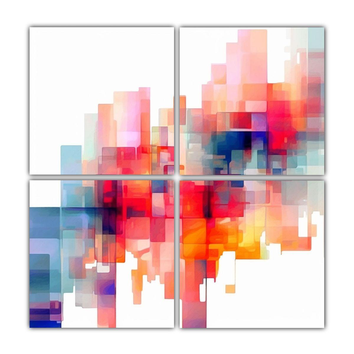 Pintura Decorativa Abstracta Digital Glitch 160x160 Cm-0
