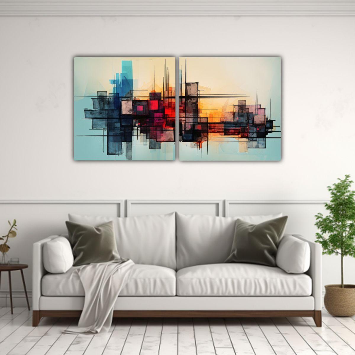 Cuadros Estilo Galería Fusión De Tinta 120x60 Cm-2