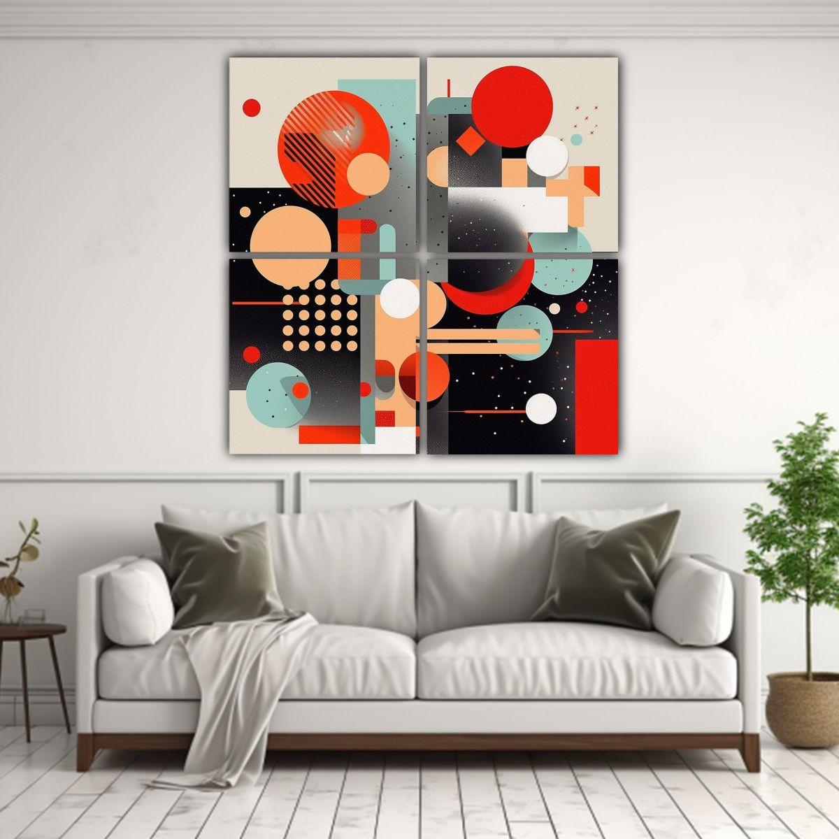 Cuadriptico Belleza Natural Enero Composición 120x120 Cm-2
