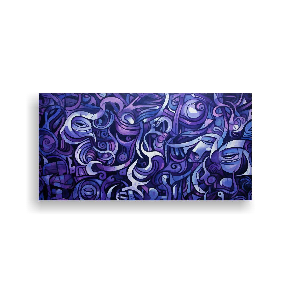 Arte Meditativo Psicodélico En Tonos Violeta, 160x80cm-0