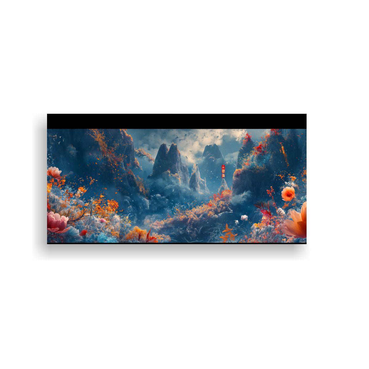 Cuadro Estilo Galería: Ópera China Y Montañas 60x30cm-0