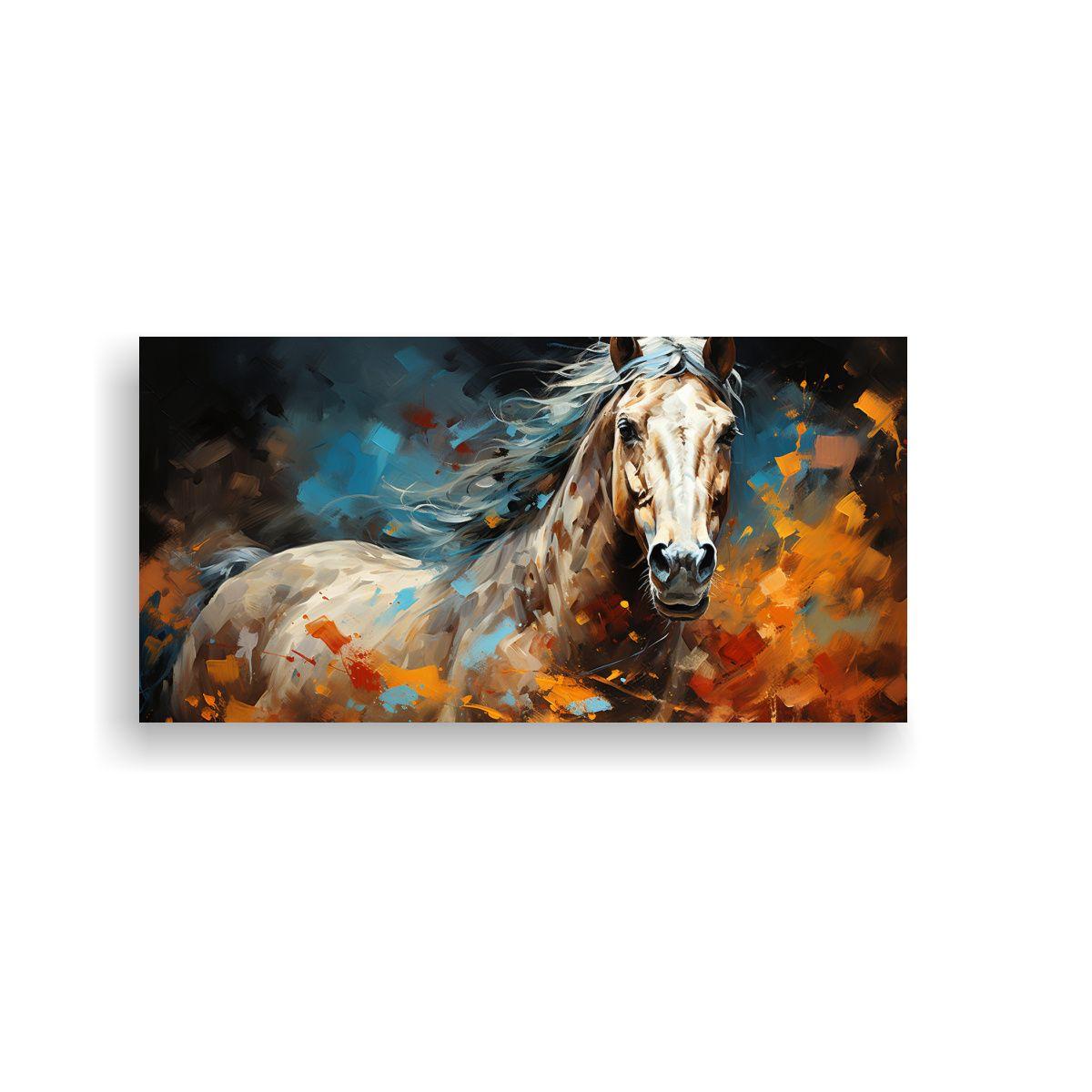 Cuadro Abstracto De Caballo Appaloosa En Estilo 40x20cm-0