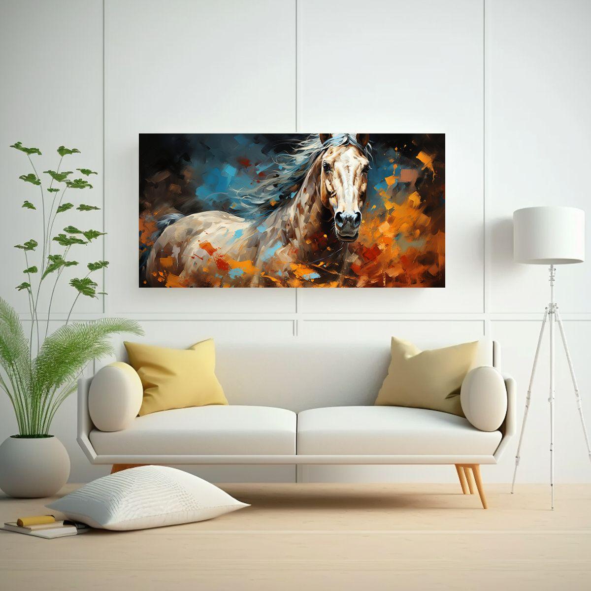 Cuadro Abstracto De Caballo Appaloosa En Estilo 40x20cm-2