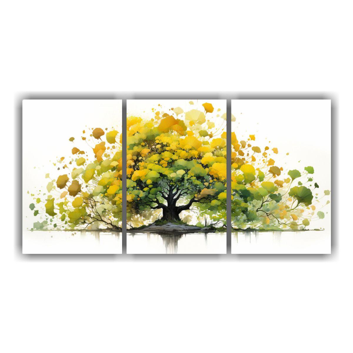 Pintura Abstracta De Motivos Vibrantes De árbol 120x60 Cm-0