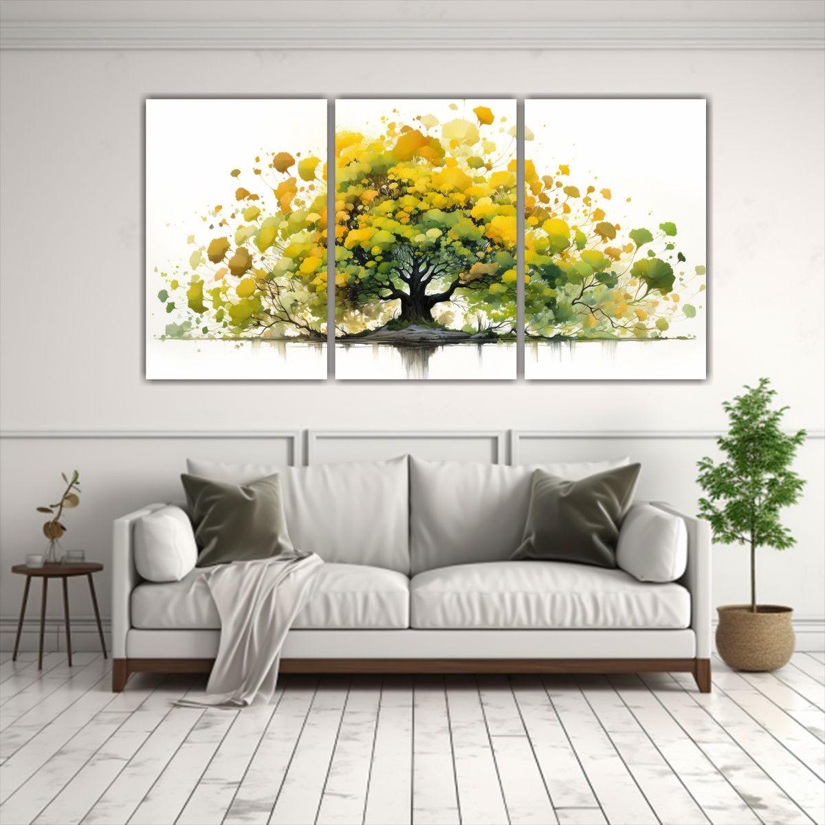 Pintura Abstracta De Motivos Vibrantes De árbol 120x60 Cm-2