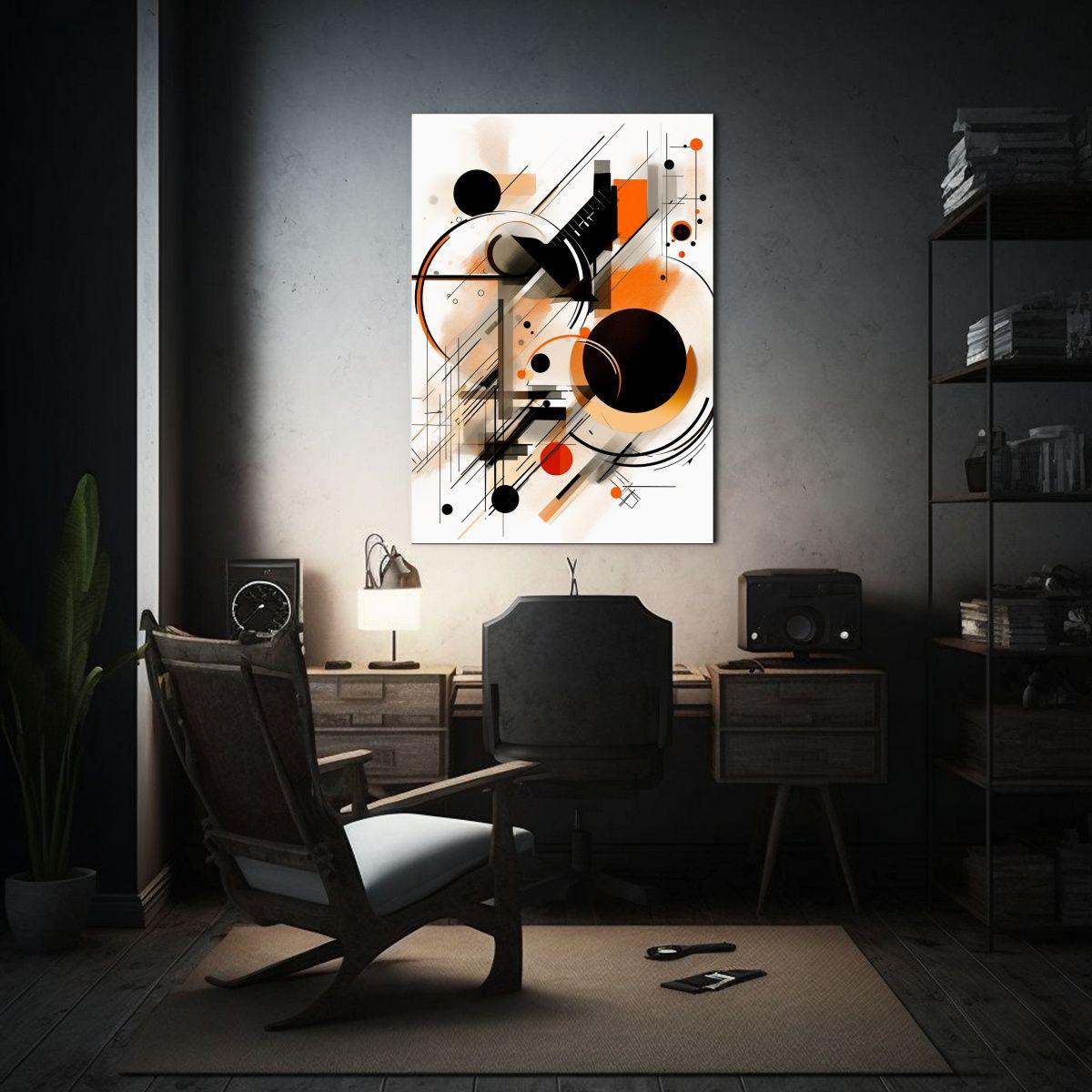 Arte De Pared Decorativo Simétrico Blanco Y Negro 30x40cm-2