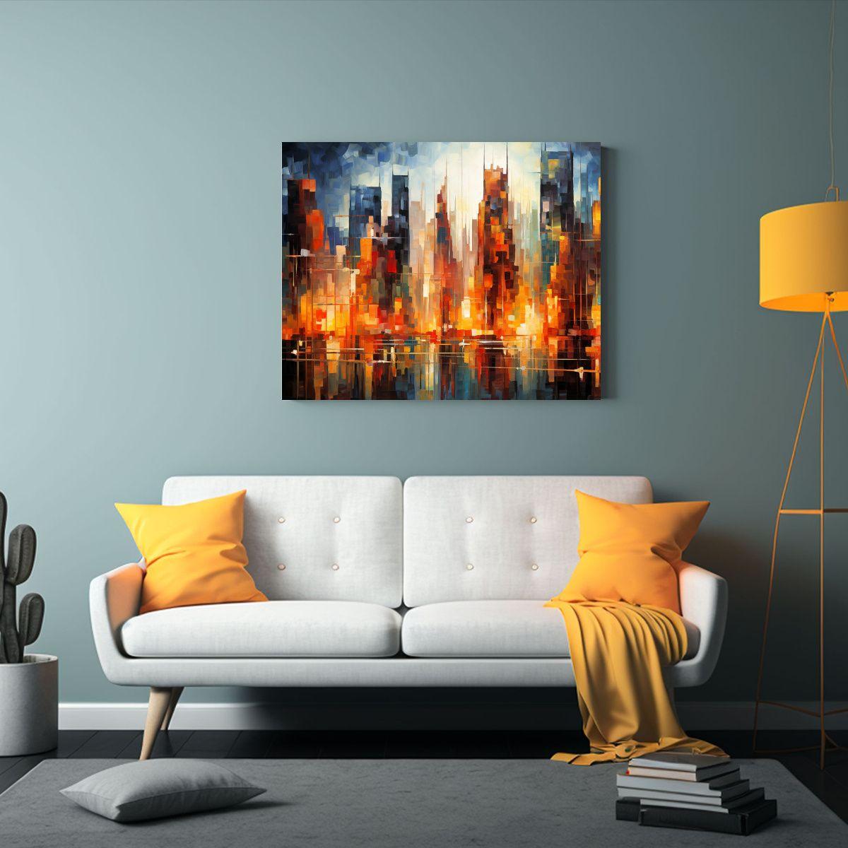 Pinturas Abstractas De Equilibrio Visual En La Ciudad: Obras 45x30cm-2