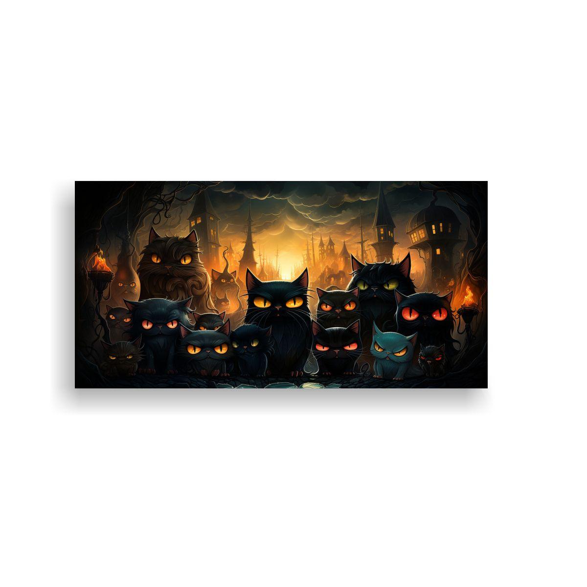 Pinturas Decorativas De Monstruos Felinos 140x70cm-0