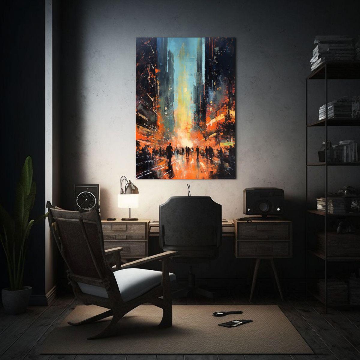1 Cuadro Conceptual Intenso De Una Ciudad 20x30cm-2
