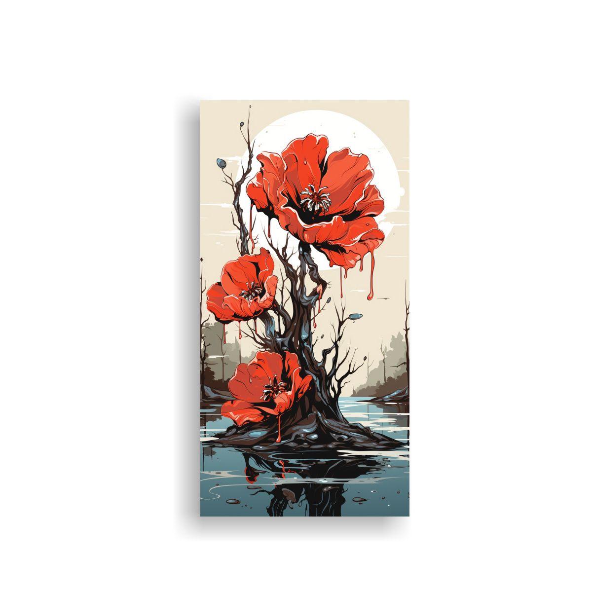 Cuadro Decorativo Formacion Rosa Fundida Lienzo 20x40cm-0