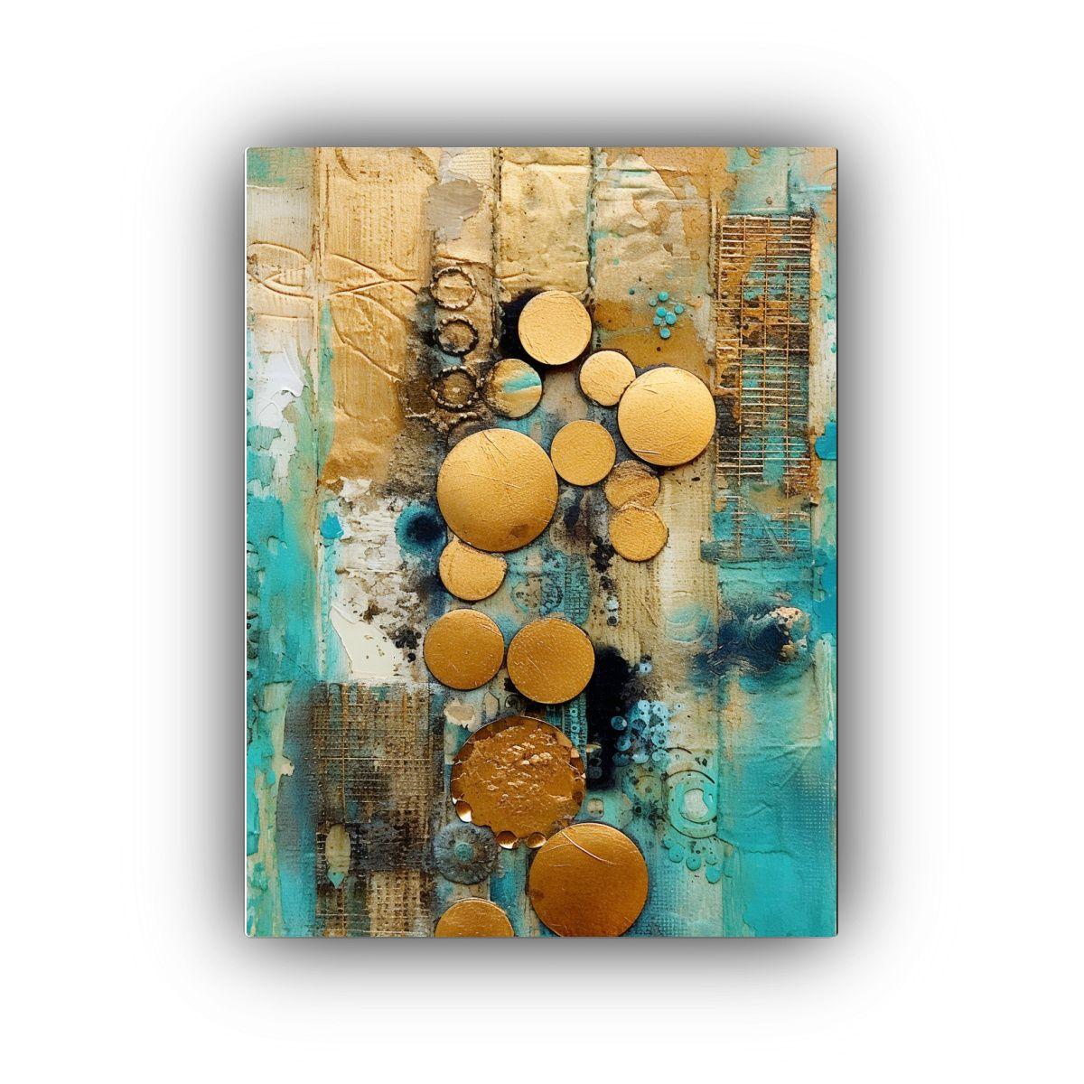Pinturas Abstractas Marinas 72 En Bastidor Moderno 40x50cm-0