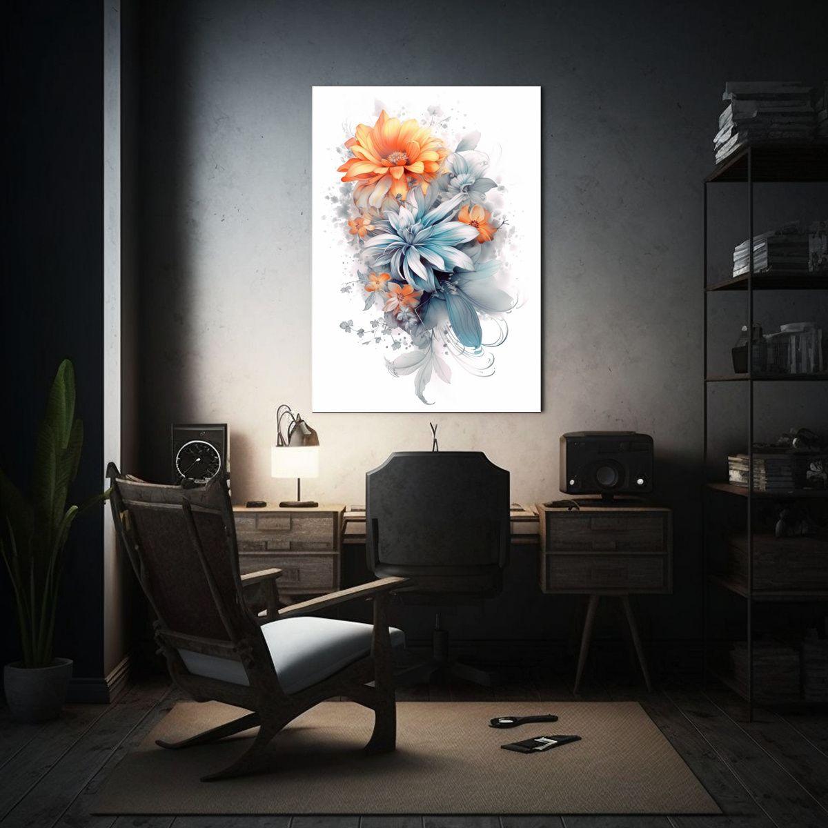 Cuadro Floral Arte Colores Representación, 80x120cm-2