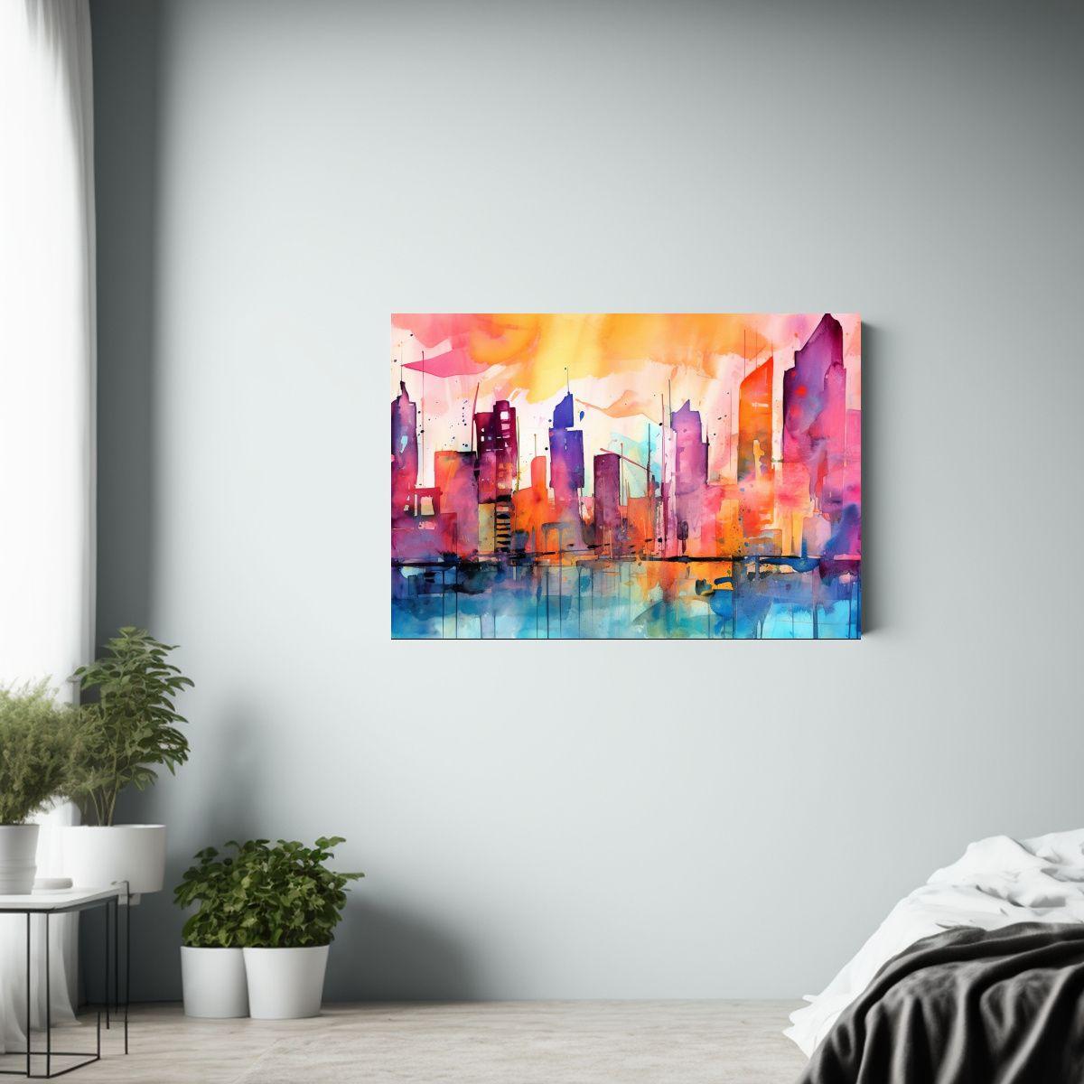 Pinturas Urbanas En Estilo Impresionista Neon Pastel Con Sen 60x40cm-2