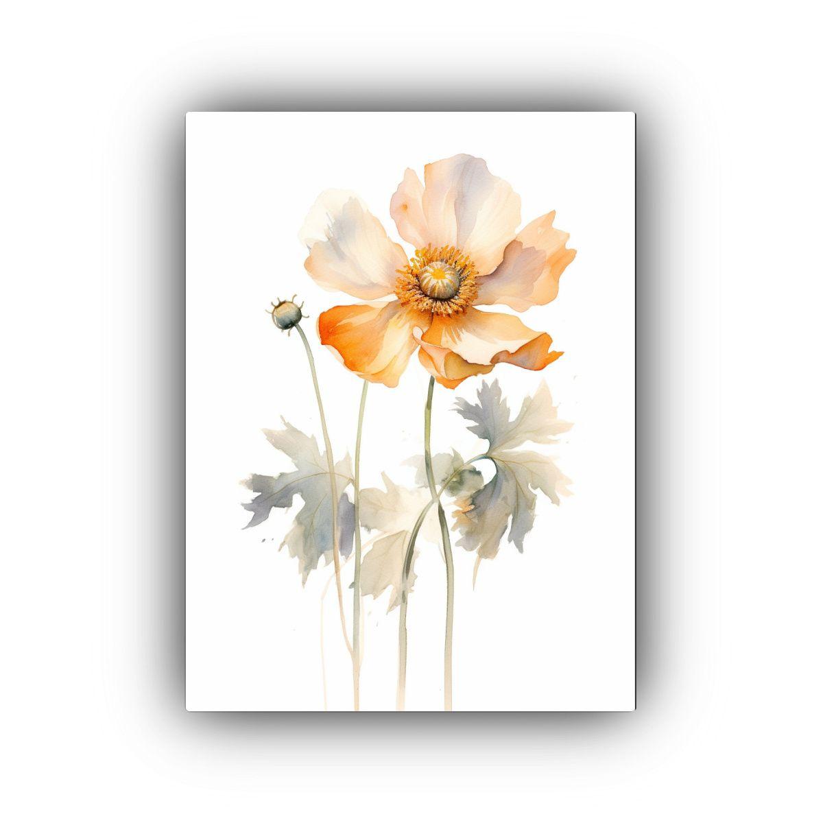 Pintura Arte Calidos Reflejo Flor única Fondo 50x75cm-0