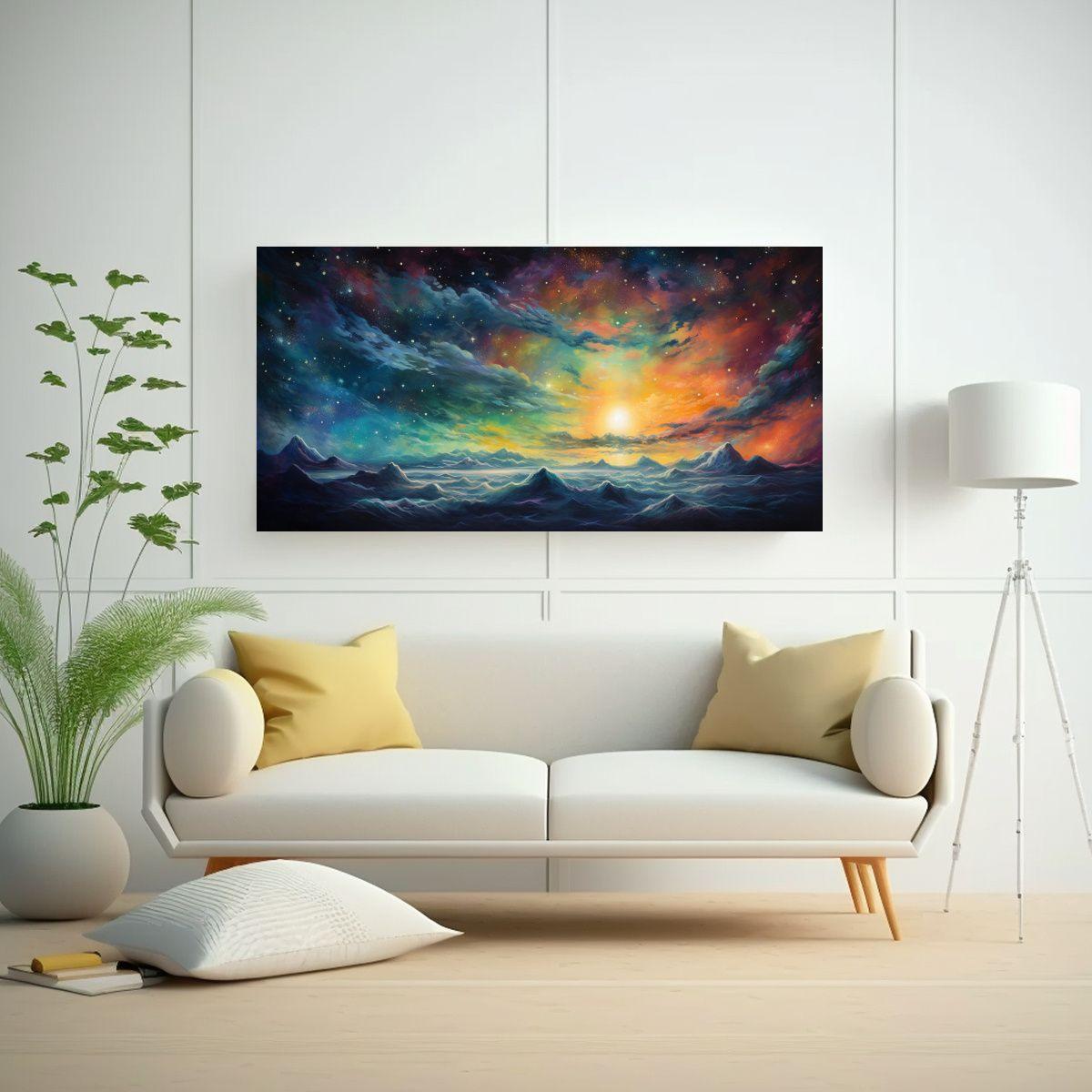 Pintura Abstracta Lienzo Protagonismo Cielo 100x50cm-2