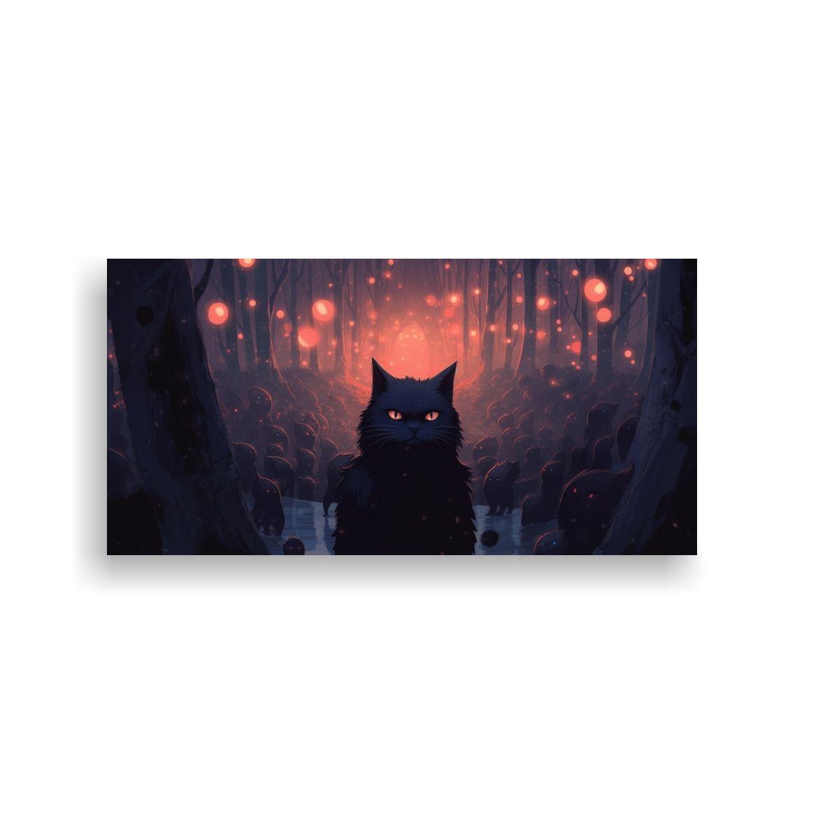 Cuadros De Decoración Moderna Con Gatos Negros 120x60cm-0