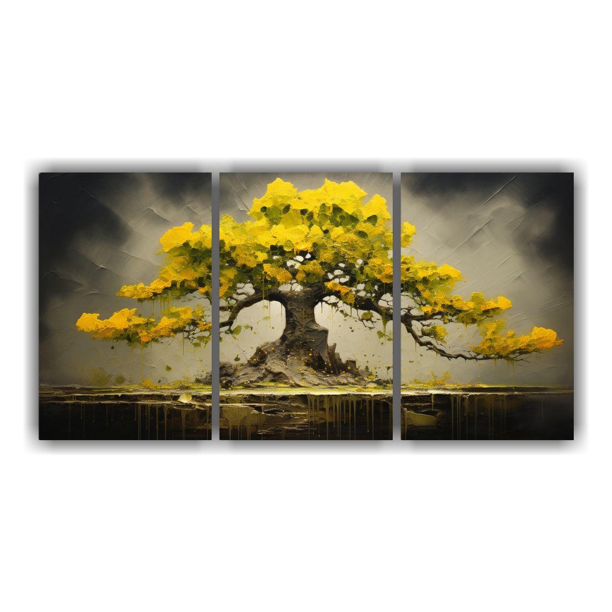 Pintura Abstracta De Alto Detalle Ginkgo Biloba 180x90 Cm-0