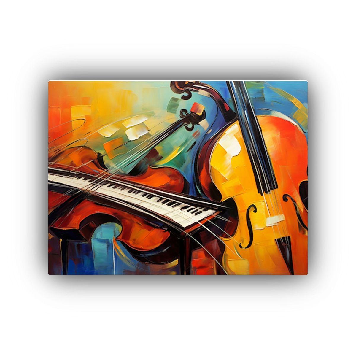 Cuadro Decorativo Armonía Pintura Moderna Arte Pared Simple 45x30cm-0