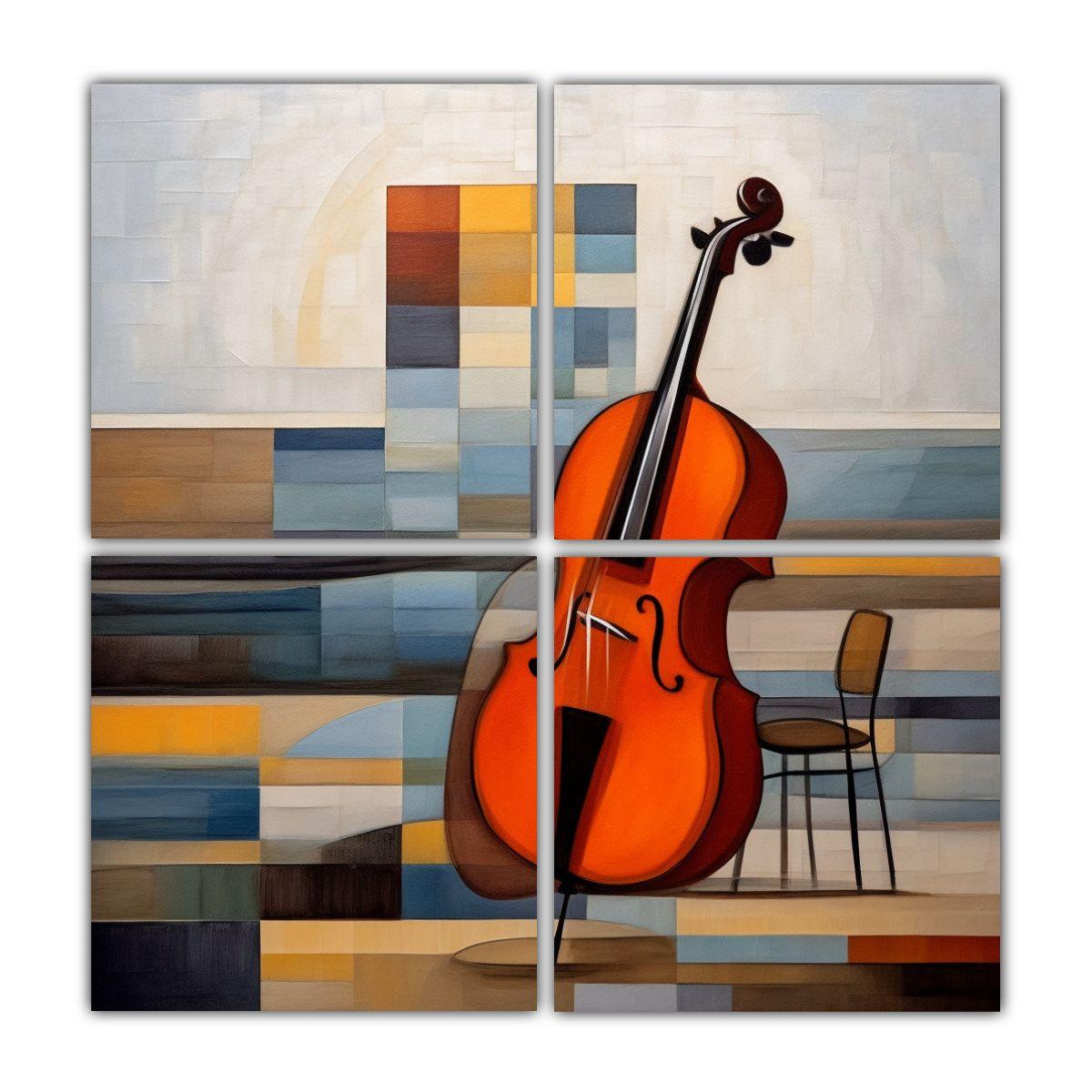 4 Cuadros Calidos Para Cuarto En El Estilo De 180x180 Cm-0