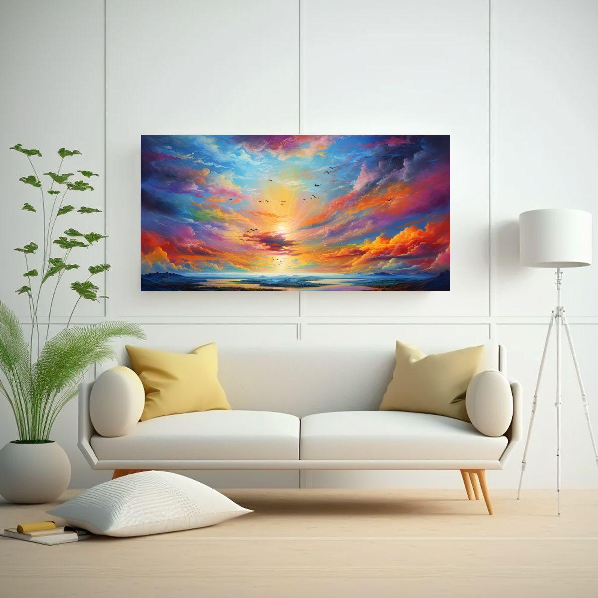 Cuadro En Bastidor Amaneceres Y Atardeceres Con Ar 120x60cm-2
