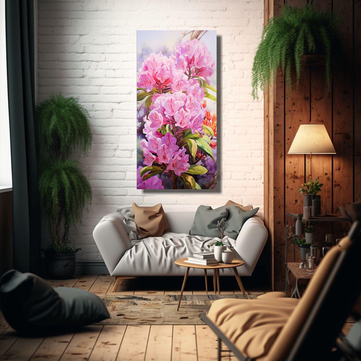 Pintura Abstracta De Rhododendros En Colores 60x120 Cm-2