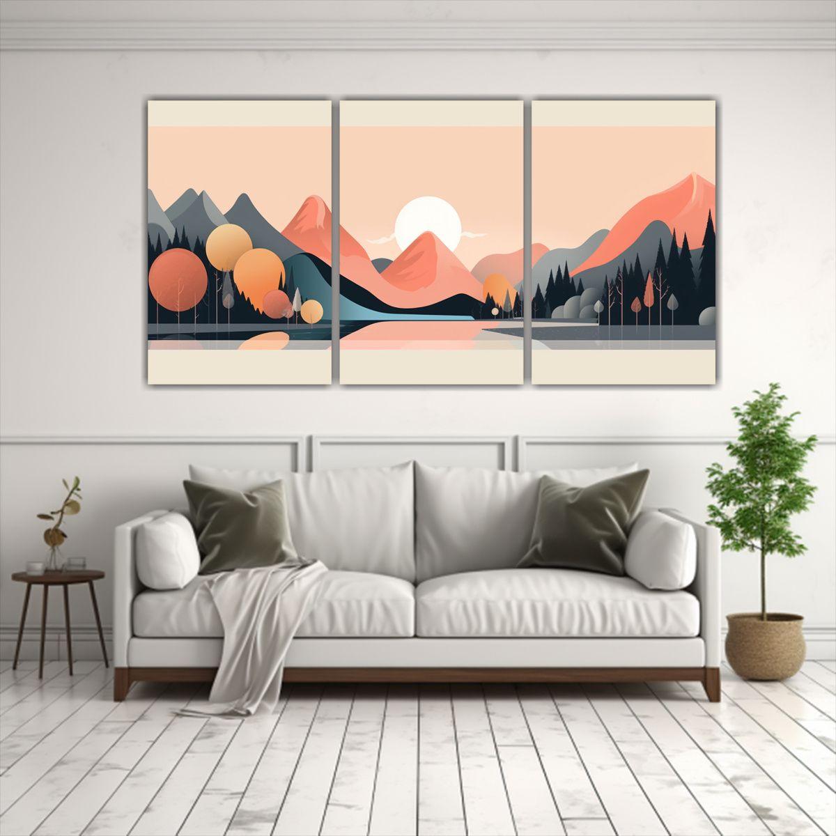 Set 3 Art Tela Sublimada Armonía Cromática 240x120 Cm-2