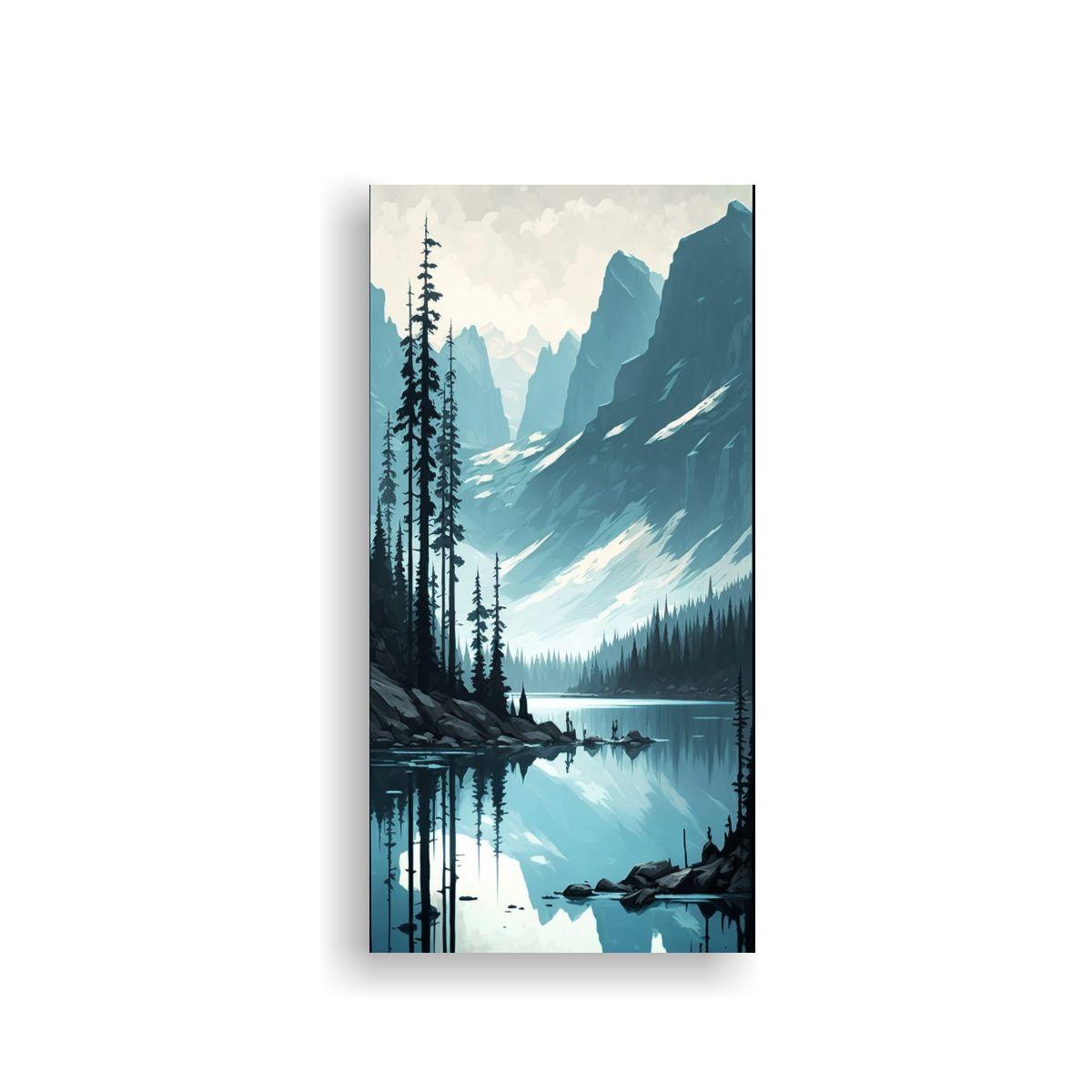 Pintura De Paisaje En Caseína, Arte De Pared 50x100cm-0