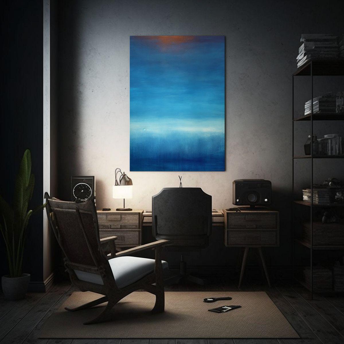 Tela En Bastidor: Combinación Azul Ombre Rothko 50x75cm-2