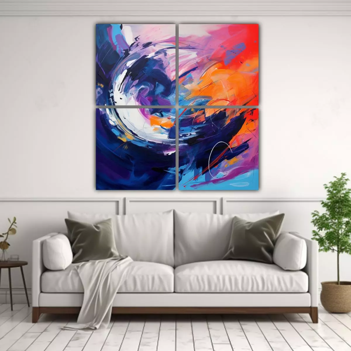 Cuadro De Pared Acuarela De Alegría 120x120 Cm-2
