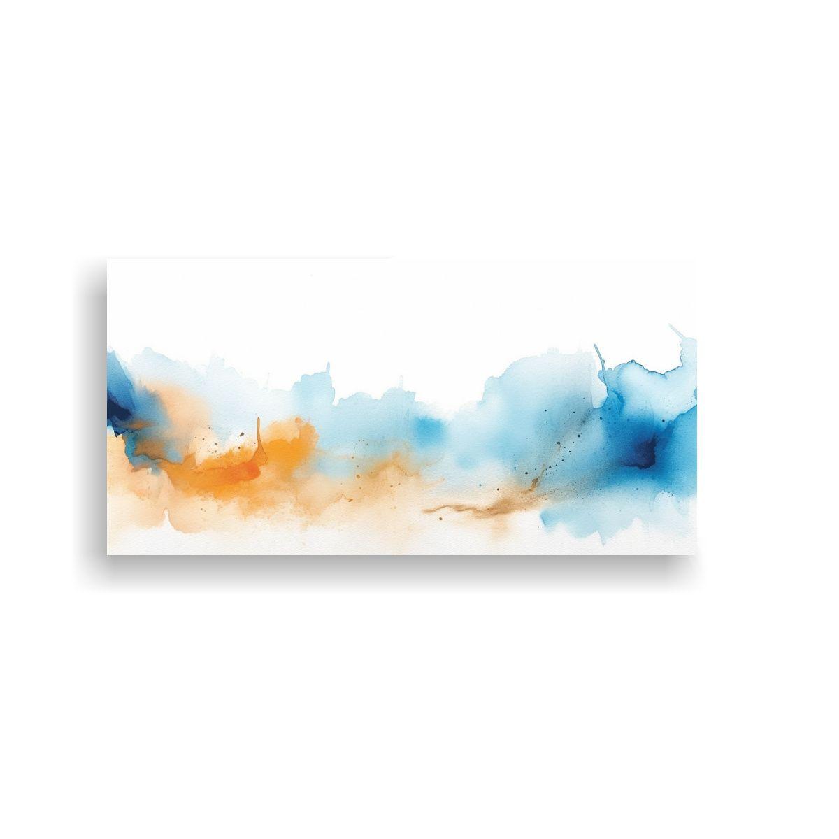 Fondo Acuarela Azul Y Naranja Estilo Pinturas 80x40cm-0