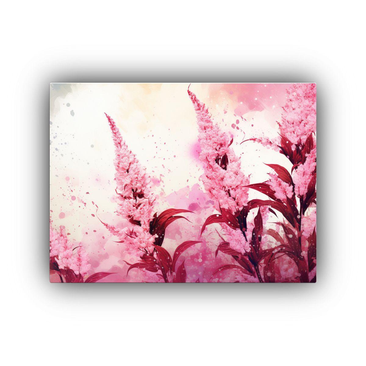 Pintura Mural Tonos De Quinoa En Blanco Y Rosa Para Atmos Ne 120x80cm-0
