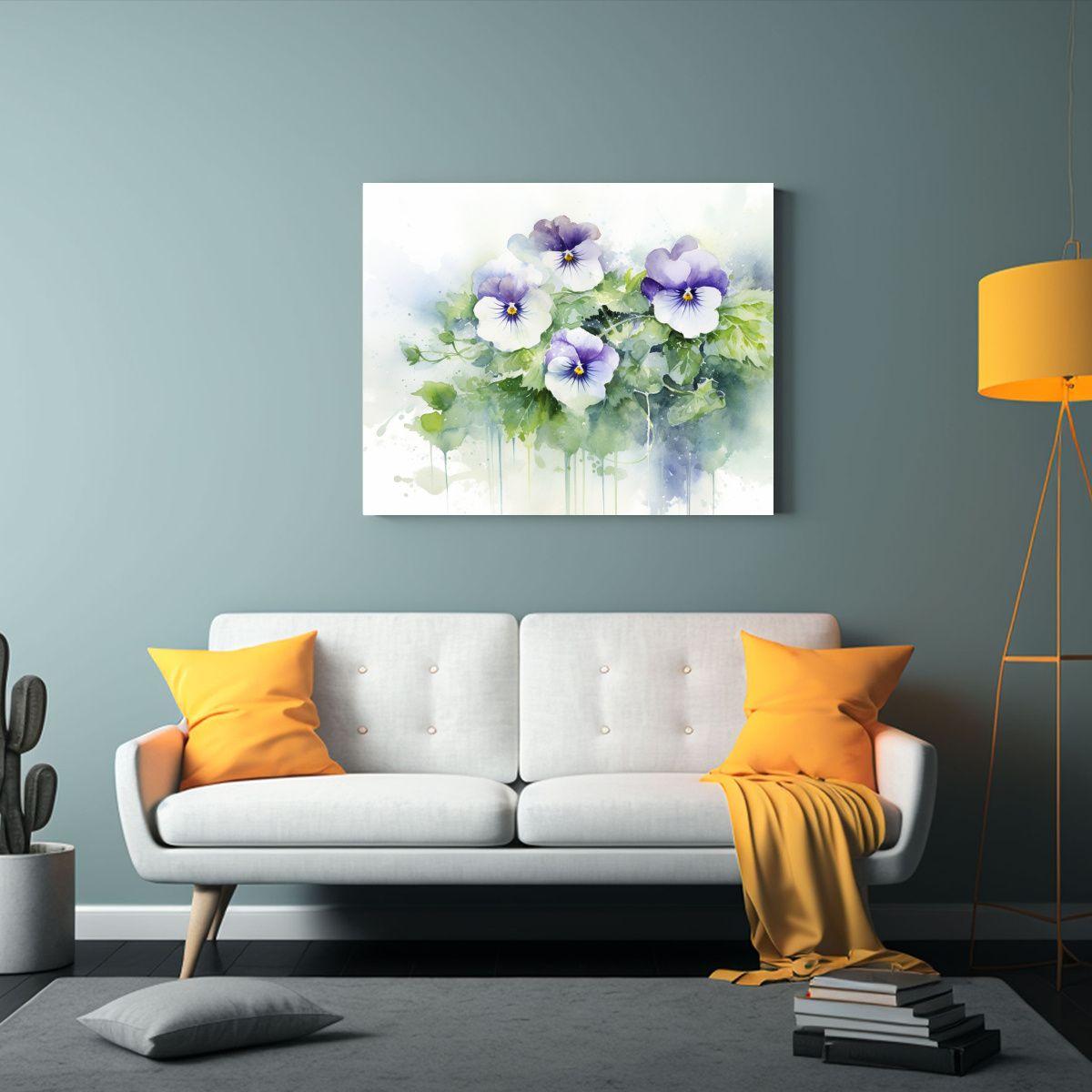 Cuadro Belleza Violets Verde Y Blanco Abstracto 65x50cm-2