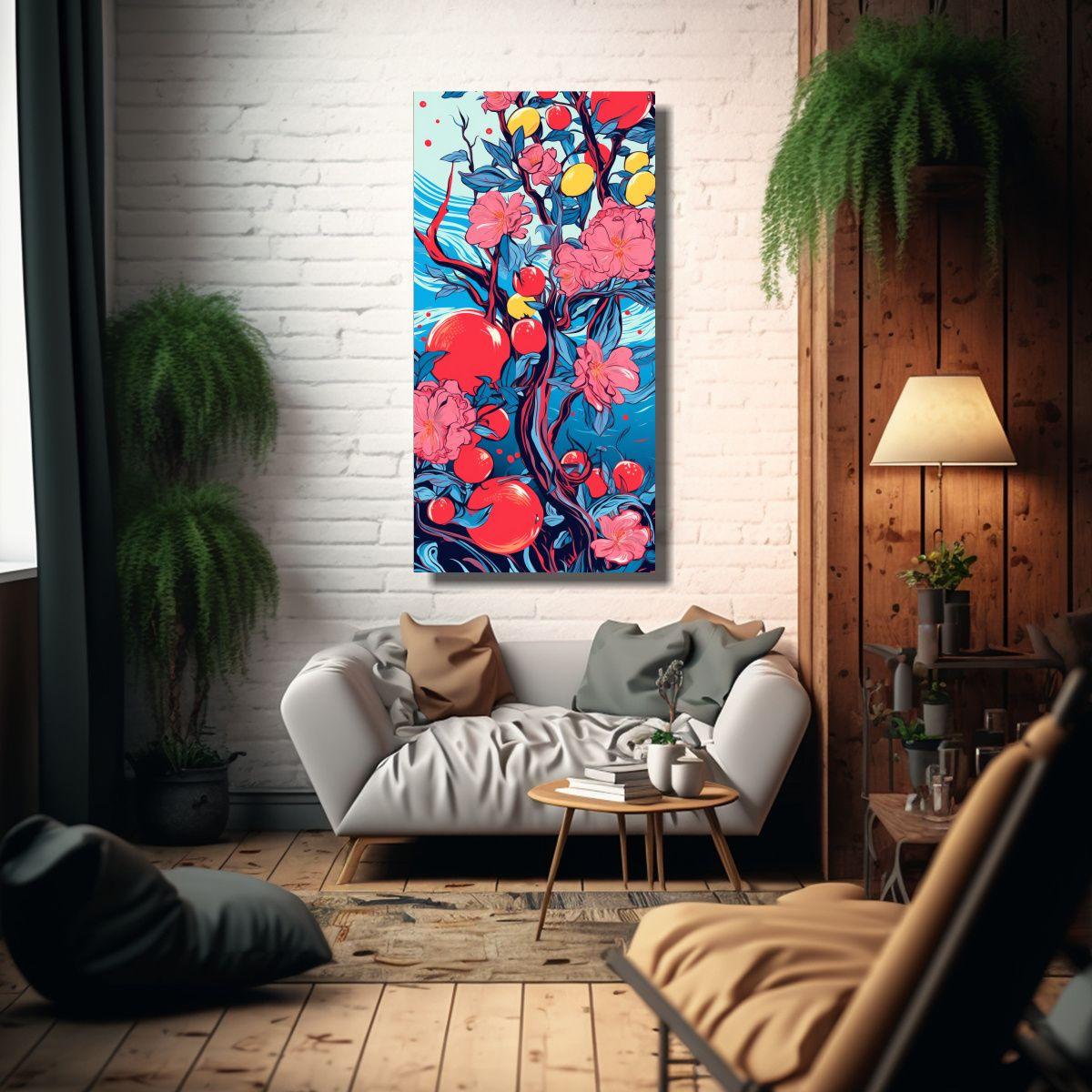 Cuadro Vintage Con Colores Vibrantes Inspirado En 80x160cm-2