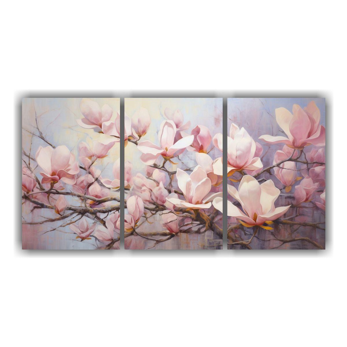 Artes De Pared Acuarela Magnolias Abstracto 90x45 Cm-0