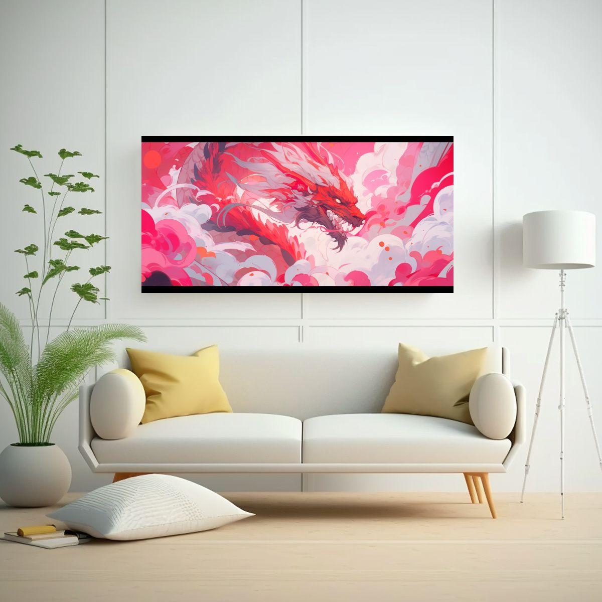 Lienzo De Tela Venta Colores Vibrantes A Dragón 160x80 Cm-2