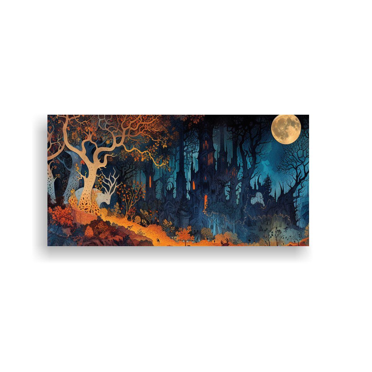 Cuadro Impreso Detalle Bosque Encantado Con Vida 60x30cm-0