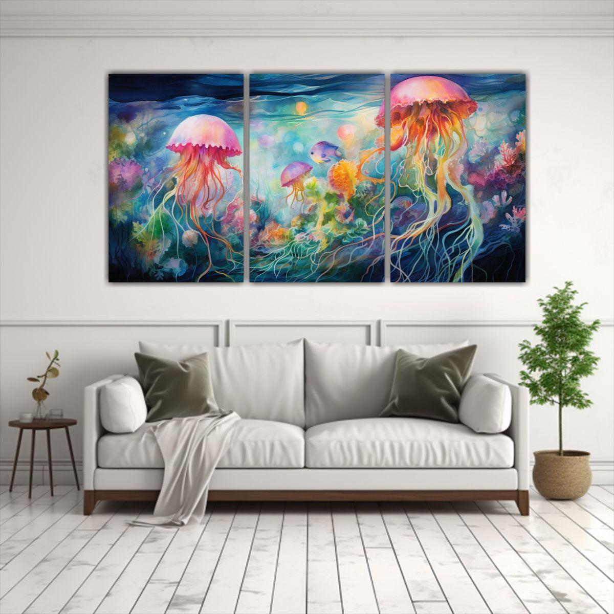 Pinturas Decorativas Abstractas De Tonos De Color 150x75 Cm-2