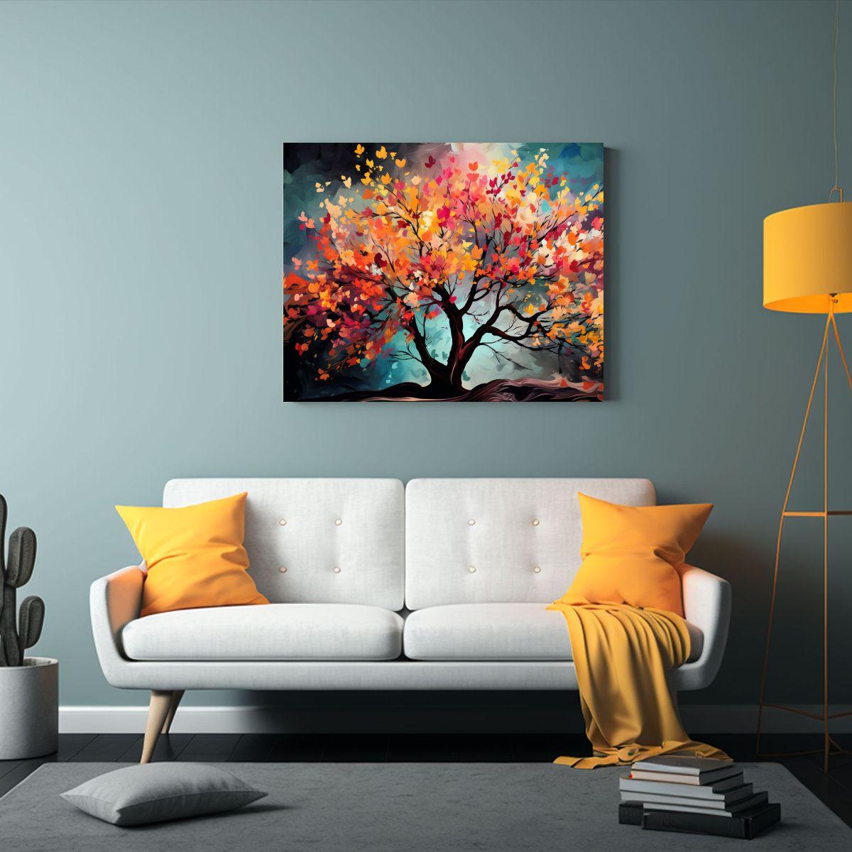 Pinturas De Un Árbol Arbutus En Colores Vibrantes En Un Amb 120x80cm-2