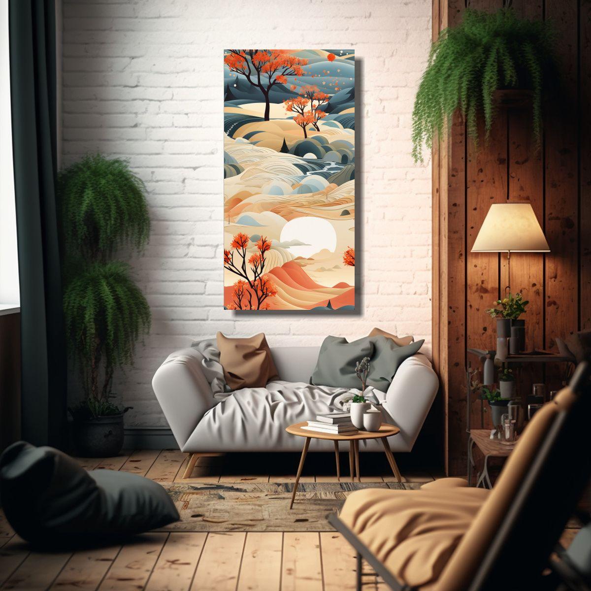 Lienzo Abstracto Único Para Decoración, Paisaje 50x100cm-2