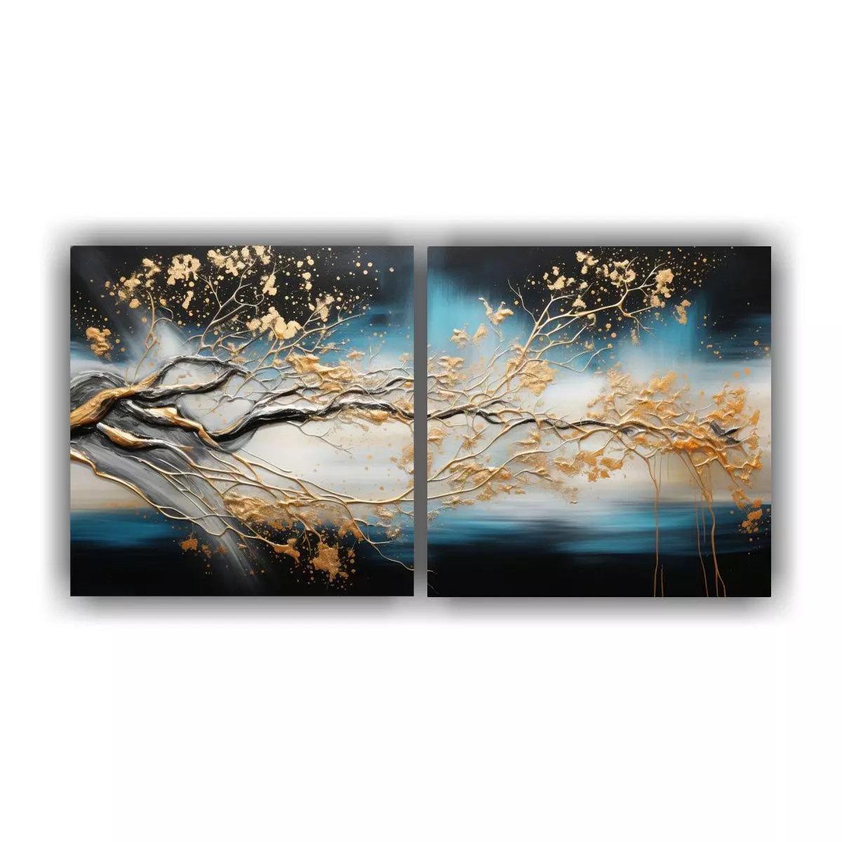 Cuadros Concepto Cocina En Negro Y Dorado Estilo 80x40 Cm-0