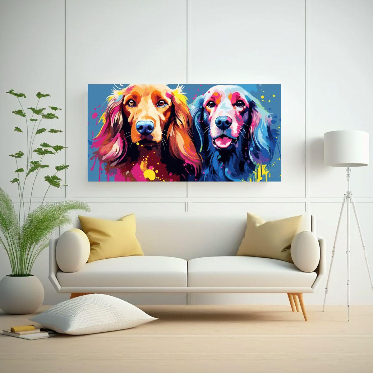 Cuadros Decorativos Escena De Setters En Colores A 160x80cm-2