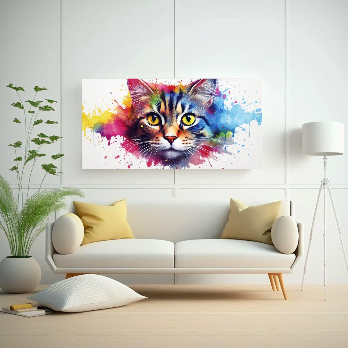 Lienzo De Tela Con Finas Líneas Y Visión De Un G 140x70cm-2