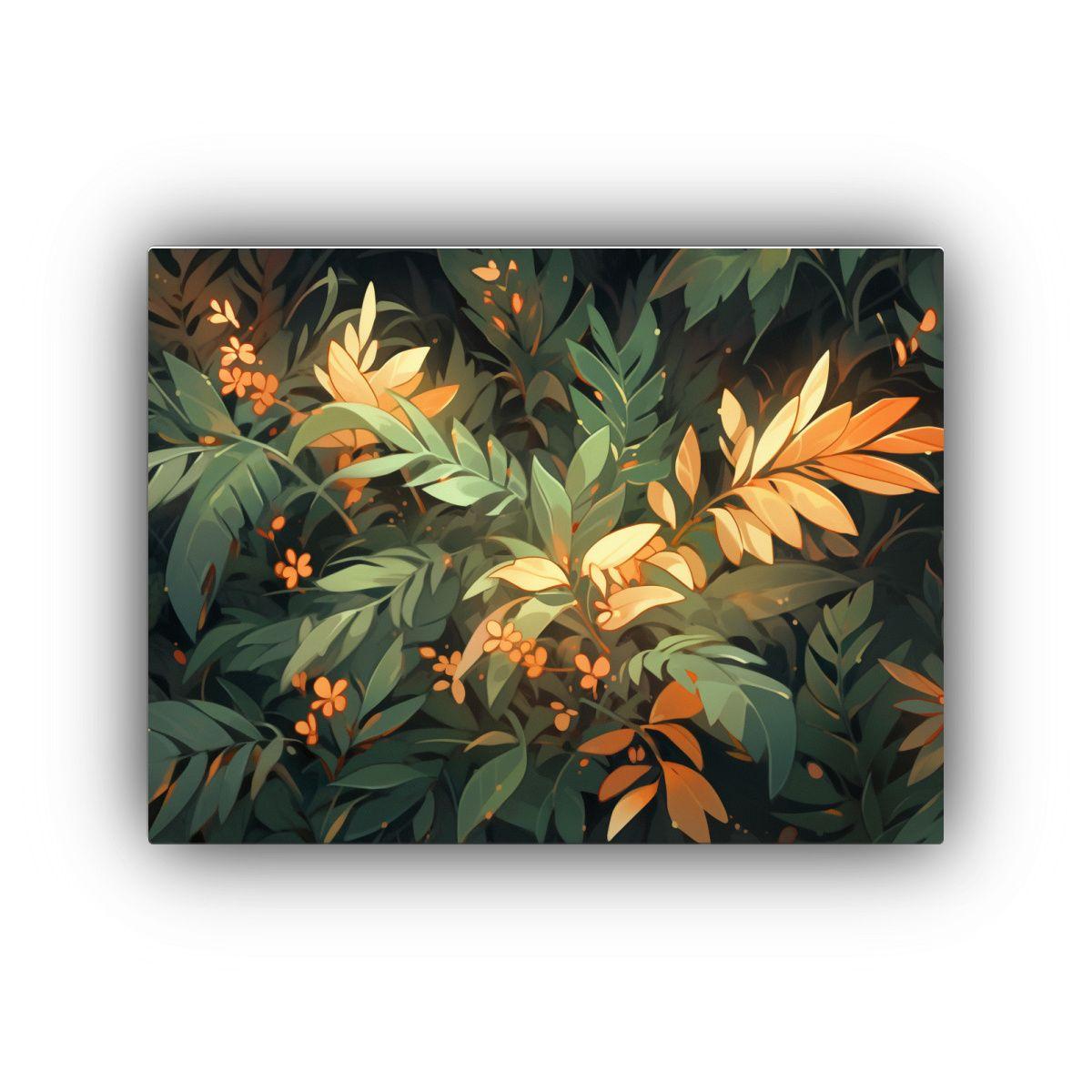 Pinturas En Bastidor Diseño Vision Verde Y Naranja Estilo N 60x40cm-0