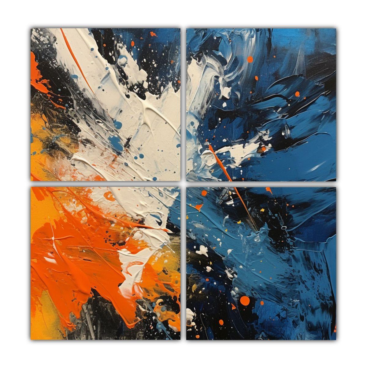 Pintura Abstracta Que Muestra Dolor Y Contraste 80x80 Cm-0