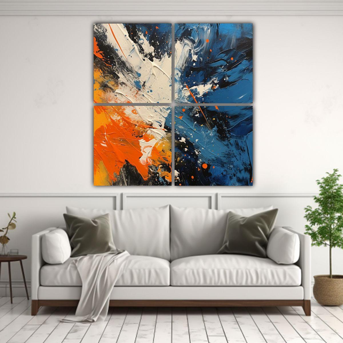 Pintura Abstracta Que Muestra Dolor Y Contraste 80x80 Cm-2