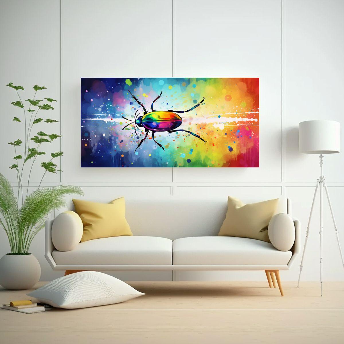 Cuadro De Abstracción Inspirado En Fireflies En 60x30cm-2
